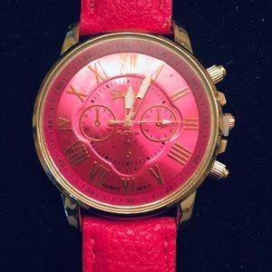 Watch Hot Pink Gold Accent